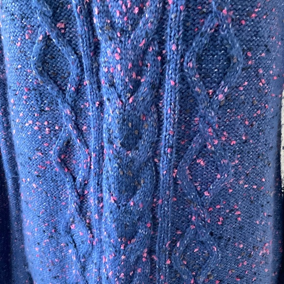 LOFT Outlet Medium Blue Cable Knit Turtleneck Sweater - Picture 5 of 10